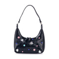 Colorful Rhinestone Accented Hobo Bag